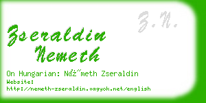 zseraldin nemeth business card